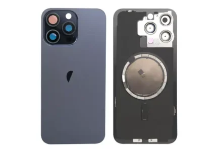 iPhone 15 Pro Max  Back  Glass Cover With Metal Plate and  Magsafe Megnet-Blue Titanium