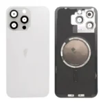 iPhone 15 Pro Max  Back  Glass Cover With Metal Plate and  Magsafe Megnet-White Titanium