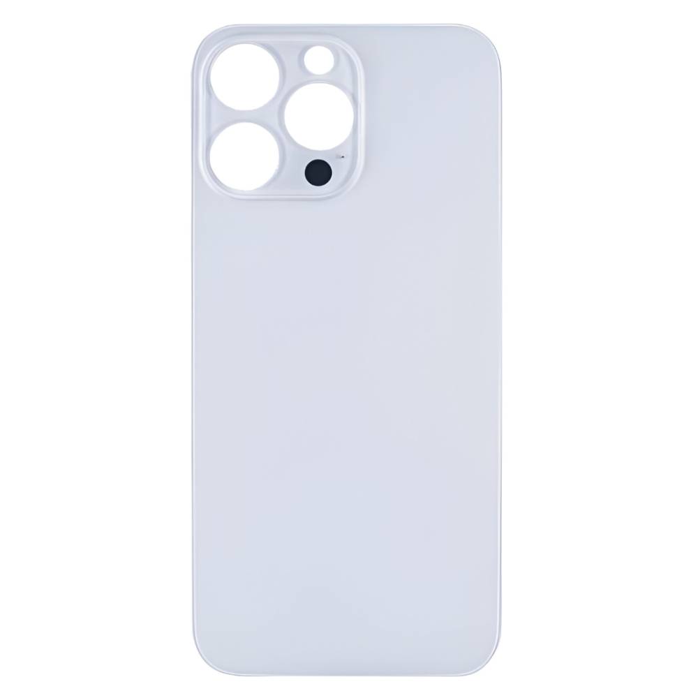 iPhone-14-Pro-Max-Compatible-Back-Cover-Glass-White iPhone 14 Pro Max Back Glass Big Camera Hole-Silver - Image 1
