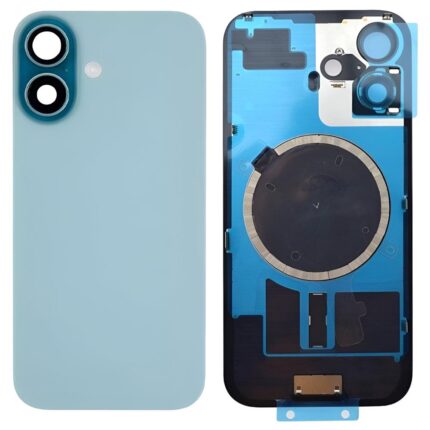 iPhone 16 Plus Metal Back Cover Glass with Camera Lense and Magsafe Magnet-Teal