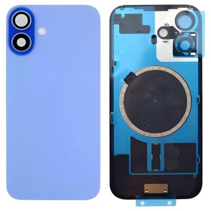 iPhone 16 Plus Metal Back Cover Glass with Camera Lense and Magsafe Magnet-Ultra Marine