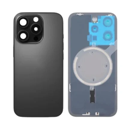 iPhone 16 Pro Metal Back Glass Cover with Camera Lense and Magsafe Magnet[Black Titanium]