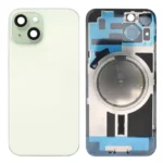 iPhone 15 Back Glass Cover With Camera Frame and Magsafe Magnet-Green