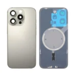 iPhone 16 Pro Metal Back Glass Cover with Camera Lense and Magsafe Magnet[Natural Titanium]