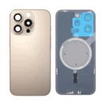 iPhone 16 Pro Metal Back Glass Cover with Camera Lense and Magsafe Magnet[Desert Titanium]