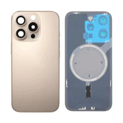 iPhone 16 Pro Metal Back Glass Cover with Camera Lense and Magsafe Magnet[Desert Titanium]