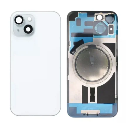 iPhone 15 Back Glass Cover With Camera Frame and Magsafe Magnet-Blue