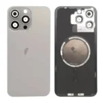 iPhone 15 Pro Back Glass Cover With Metal Plate and Magsafe Megnet-Natural Titanium