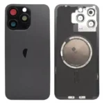 iPhone 15 Pro Back Glass Cover With Metal Plate and Magsafe Megnet-Black Titanium