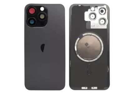 iPhone 15 Pro Back Glass Cover With Metal Plate and Magsafe Megnet-Black Titanium