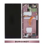 Samsung S22Ultra S908 Oled Screen With Frame-Burgundy (Size 1:1Aftermarket)