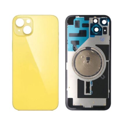 iPhone14 Plus Back Glass With Camera Frame and Magsafe Magnet-Yellow